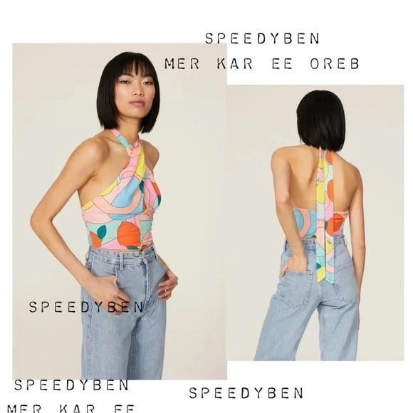 Bundle STAUD Kai Twist Halter Crop Top - Picture 2 of 6